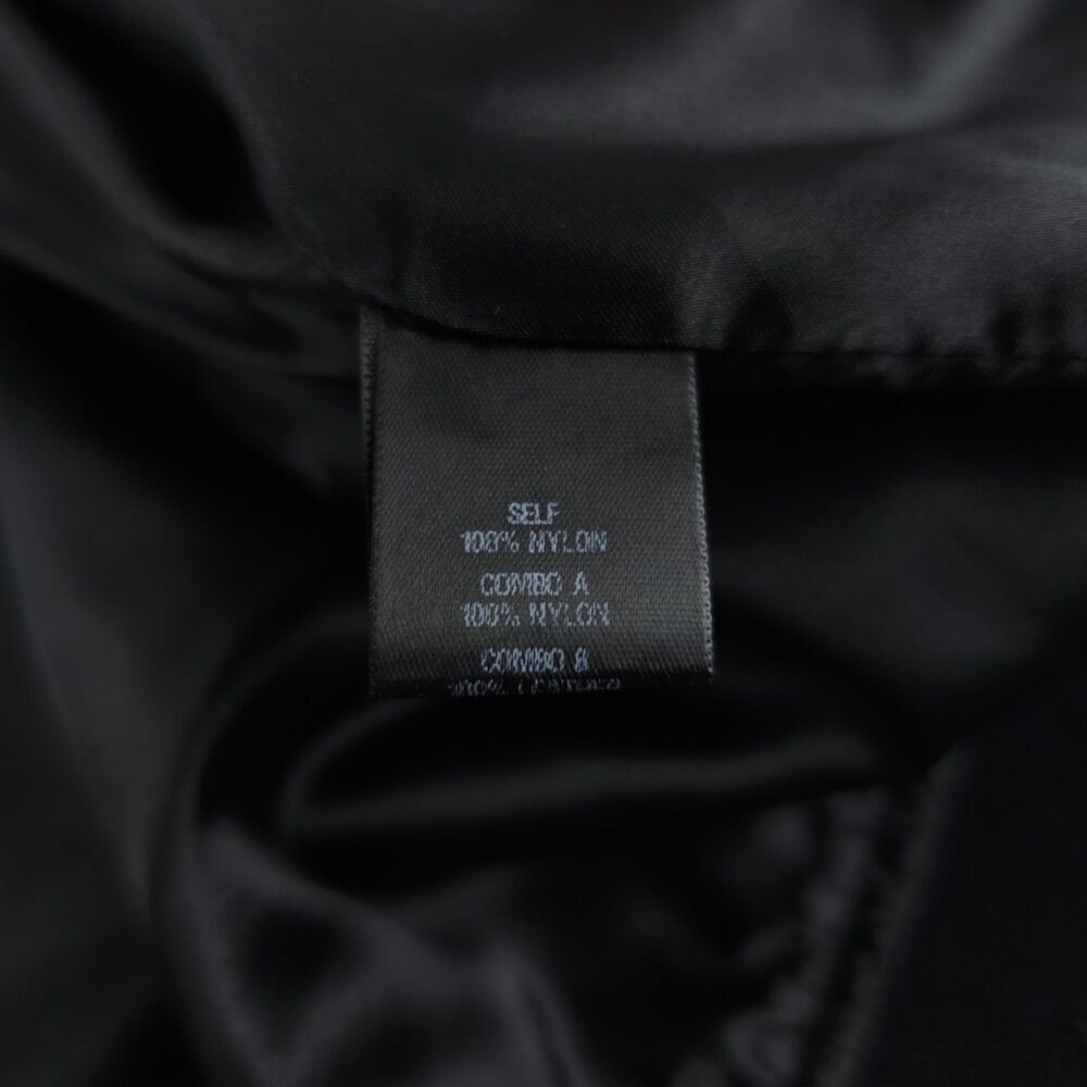 OVADIA & SONS Leather Trim Satin Bomber Jacket Black Minimal Athleisure Aviator - Picture 12 of 14